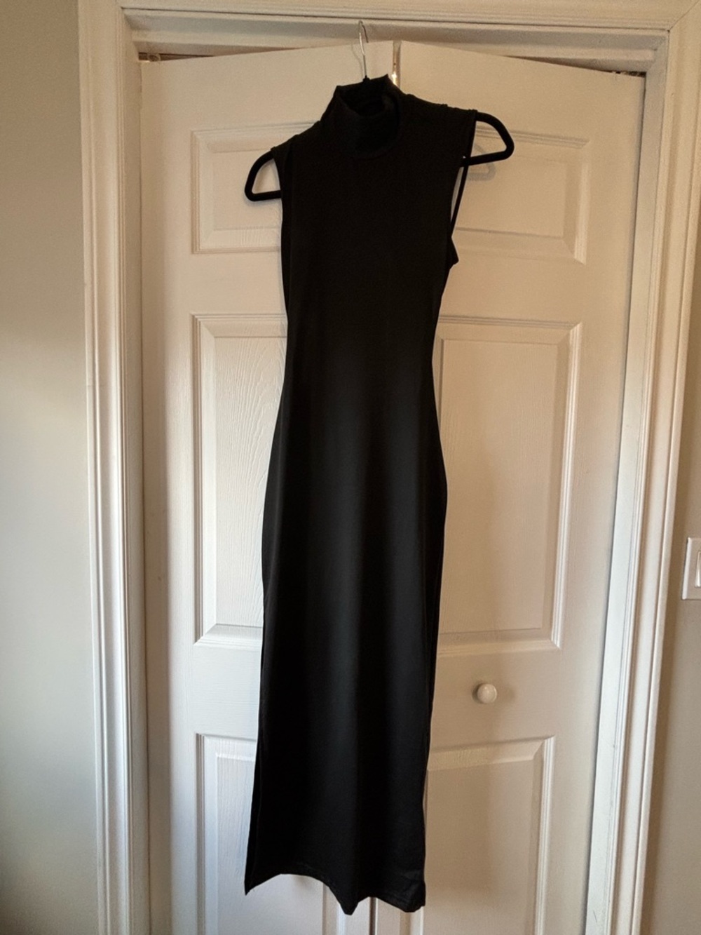 Shein: Black Backless Turtleneck Maxi Dress